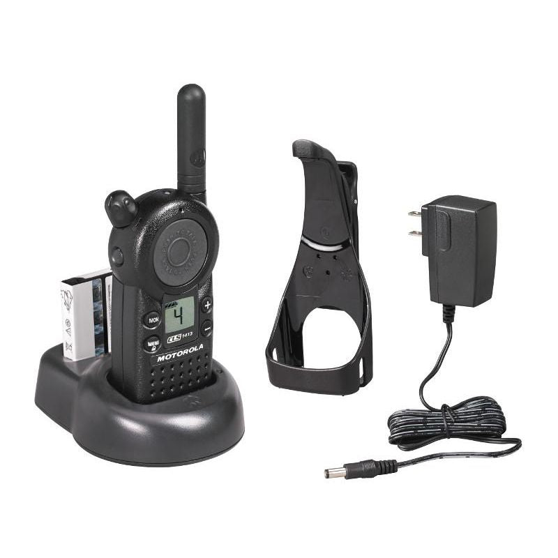 Motorola CLS1413 two-way radio full kit with charger and holster
