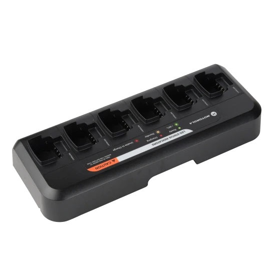 Motorola PMLN6597A six-pocket multi-unit charger for CP185 and CP100d radios, additional view