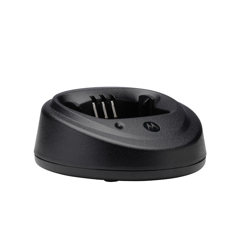 PMPN4173A Single Unit Charger for CP200d radios, front/side view