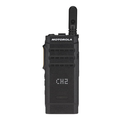 Motorola SL300 portable two-way radio with display, front view